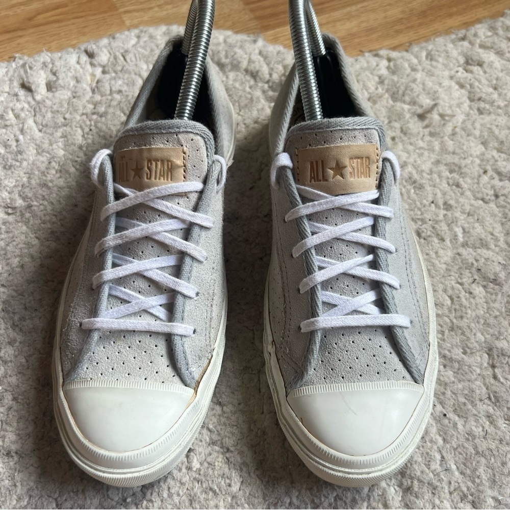 Converse Chuck Taylor All Star Gray Suede Polka Dot Sneakers Size 8 Low Top - Picture 2 of 11